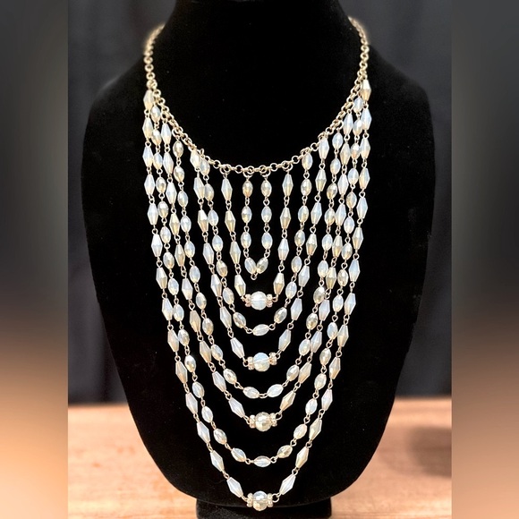 Jewelry - Milky crystal multi strand necklace​ *Host Pick*